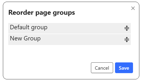 Reordering groups in Ninjamock